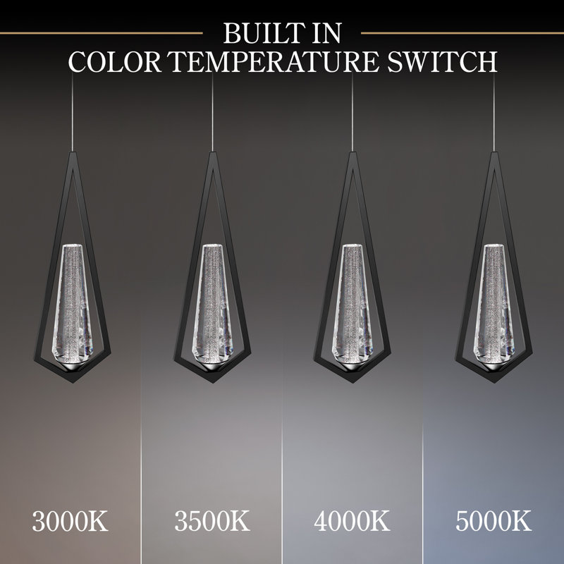 Devotion LED Pendant, 3 Lights,  18" H x 5.5" W x 40" D, Black