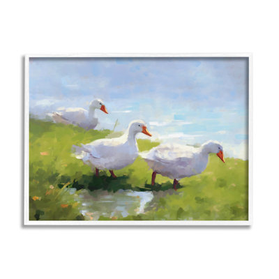 Az-075 - "Three Ducks Landscape" sur toile par Ziwei Li