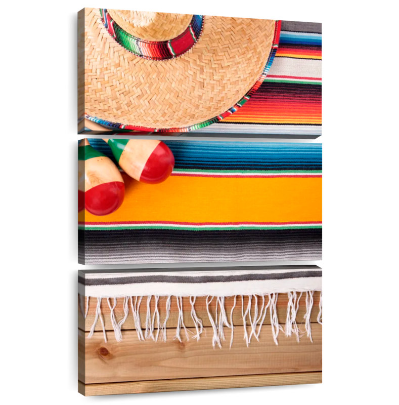 Abarca Sombrero Serape et Maracas