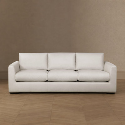 Cleo Contemporary Polyester Upholstered Sofa in Cream