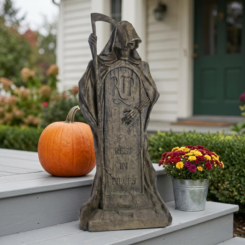 Weather Resistant Halloween Skeletons and Gravestone Outdoor Decoration Figure