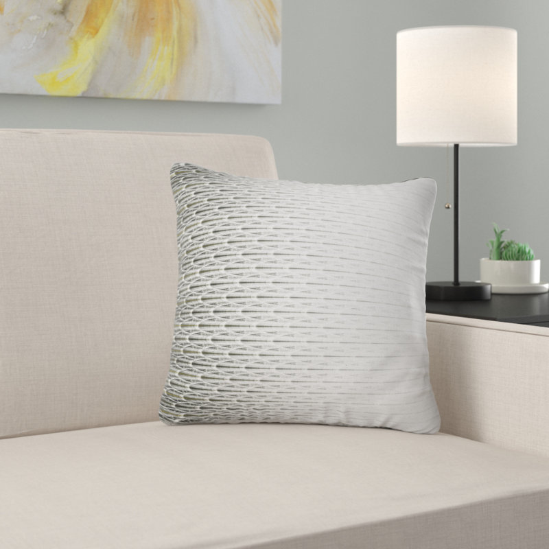 Fleur blanche fractale symétrique blanche - coussin imprimé abstrait, 16 po x 1 po, Coussin décoratif