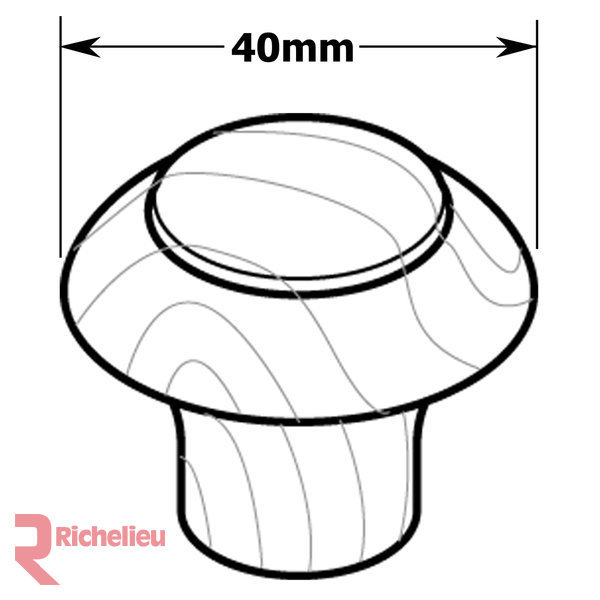 Poignée ronde 1 5/16" de diamètre Expression, H 1,6 po x l 1,6 po x P 1,6 po