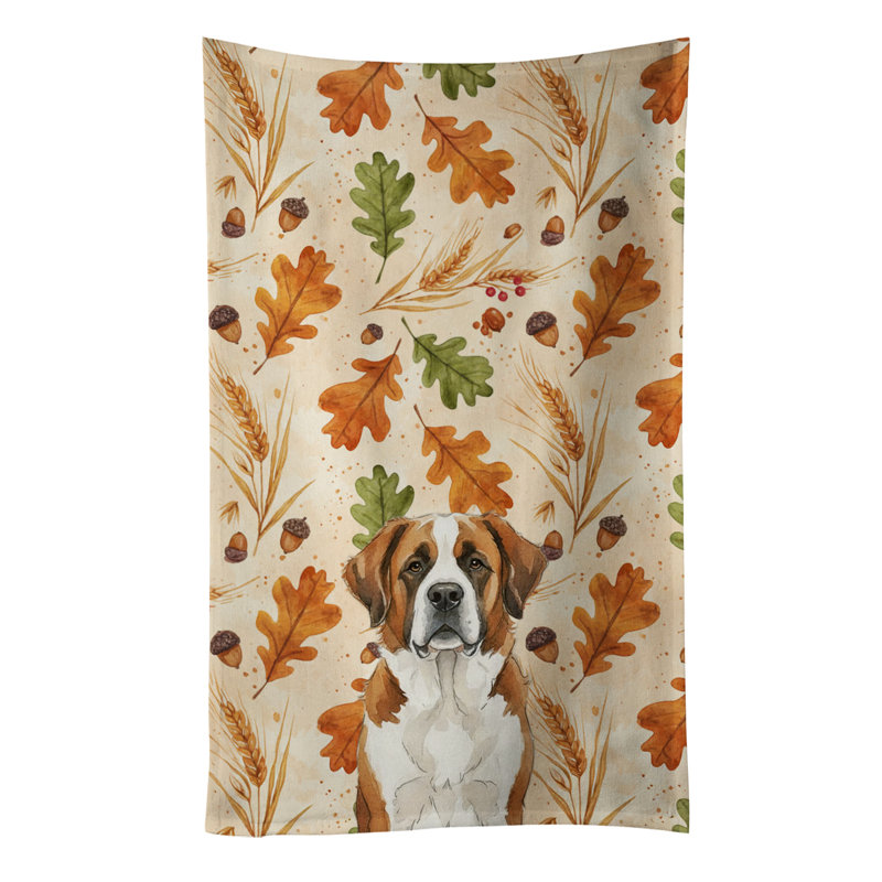 Serviette de cuisine tricolore Sheltie, Saint-Bernard brun et blanc