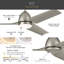 Ventilateur de plafond 3 pales 54 pouces avec télécommande-446379850