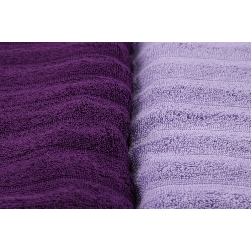 Ensemble de 4 serviettes de bain en coton turc, Mauve / rose