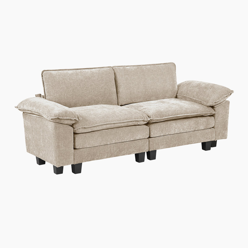 Causeuse en chenille de 87 po Careen, Taupe