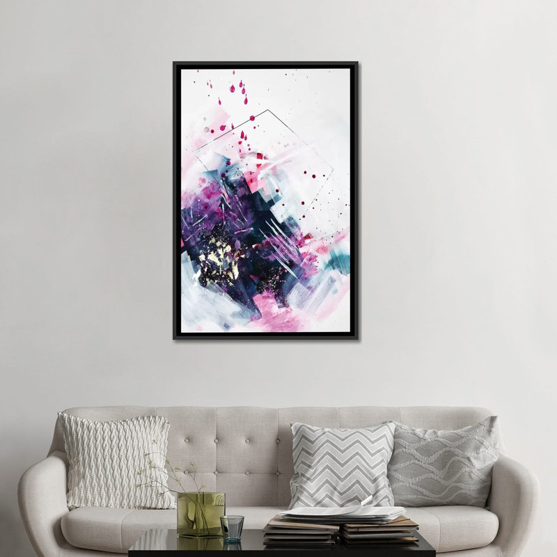 «Mind. Land. Mer. » Impression sur toile, H 26 po x l 18 po x P 1,5 po, Toile avec cadre noir, Pas de tapis
