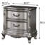 Table de chevet antique en platine avec 2 tiroirs doublés de feutre et Classic Elegance 2 en gris pour une chambre à coucher