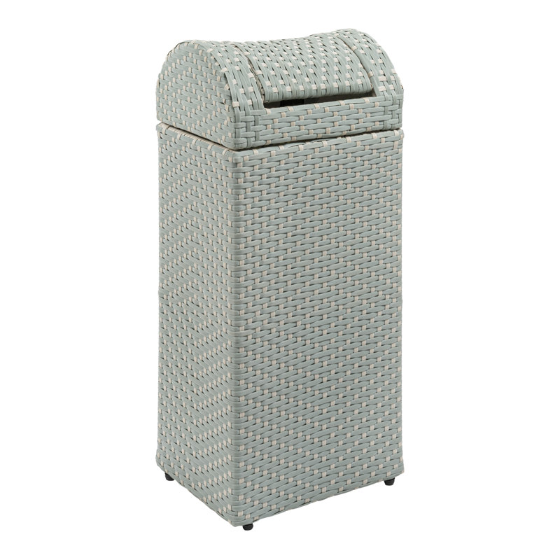 Poubelle escamotable Darla, Bleu menthe / blanc, 14,27 gal