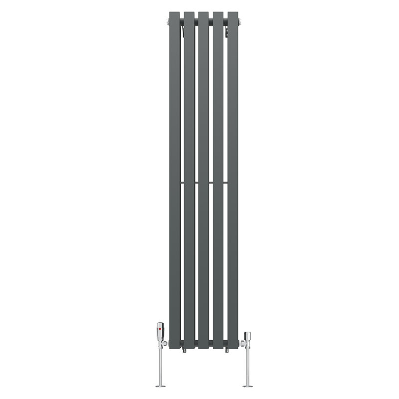 Genris Vertical D-Shape Radiator, Anthracite, 160cm H x 34cm W, 1