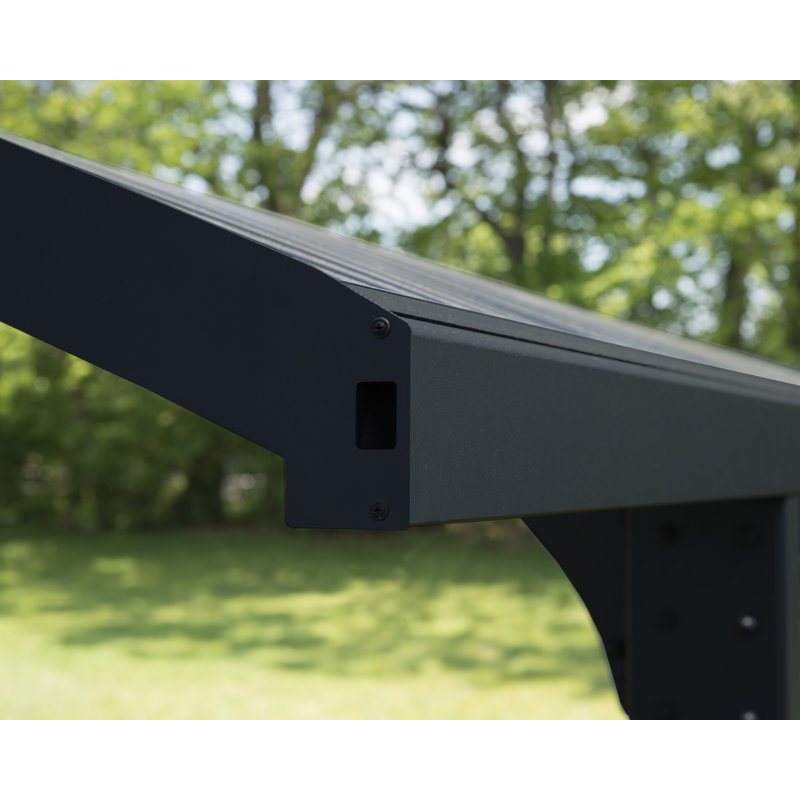 Palram - Canopia Arizona 10 Ft. x 16 Ft. x 9 Ft. Wing Single Carport Aluminum Metal Frame and Polycarbonate Panels for Outdoor Car, Truck, RV, Trailer, Boat Storage (Breeze Gray)
