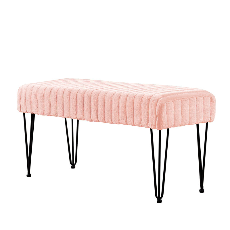 116.8cm Wide Rectangle Solid Colour Standard Ottoman, Soft Pink 
