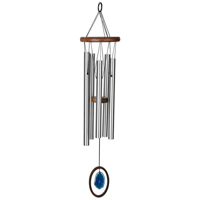 Agate - Large Wind Chime, 13" H x 6" W x 2" D, Blue