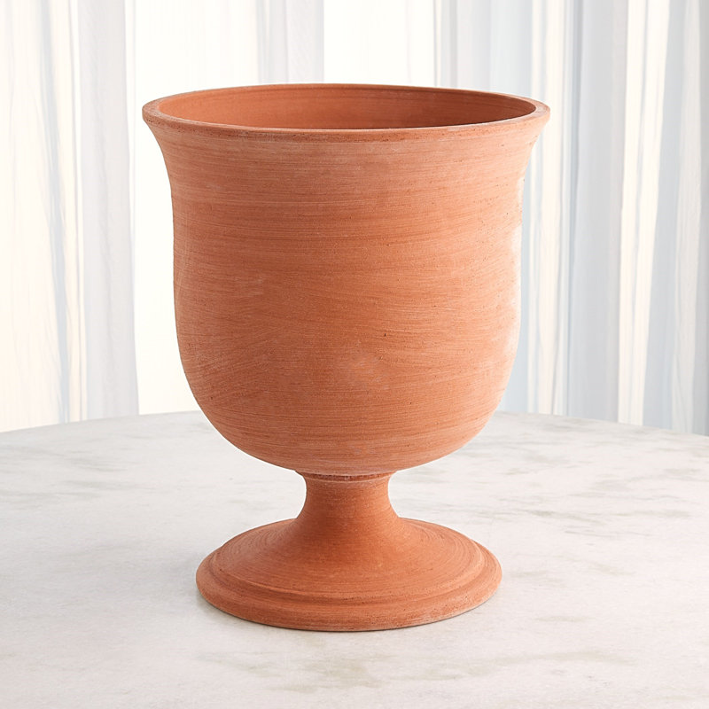 Villa Chalice Vase-Terracotta, 20" H x 16" W x 16"D