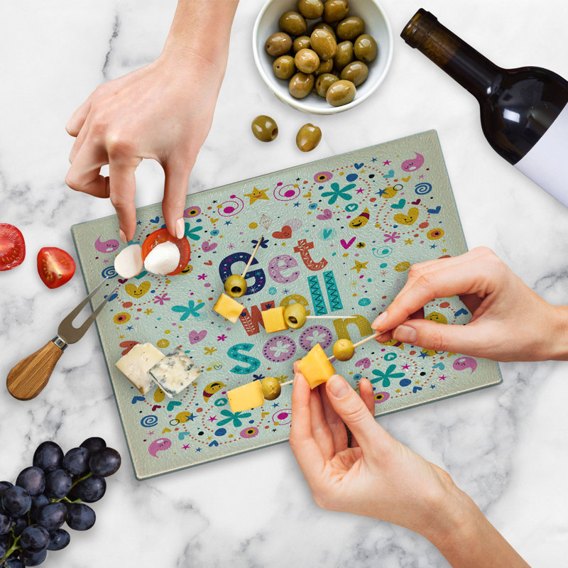 Multicolore planche à découper en verre trempé Ambesonne