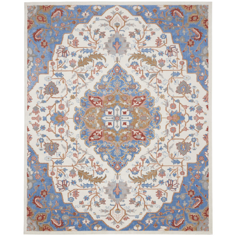 Tapis ivoire traditionnel Rheba, Rectangle 9 pi x 12 pi