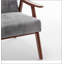 Chaise d'appoint avec revêtement en microfibre et structure en bois massif, mobilier de salon Mid-Century moderne classique pour sièges supplémentaires, gris-981151171-981151173