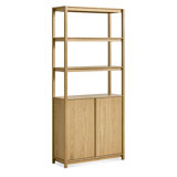 Open Plan Solid Wood Etagere Bookcase