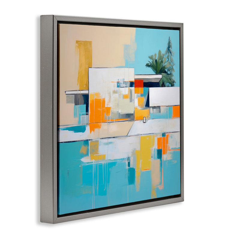 «Tropical Abode Abstraction Floater» par Irena Orlov, Cadre flottant gris lustré, H 18 po x l 18 po x P 1,7 po