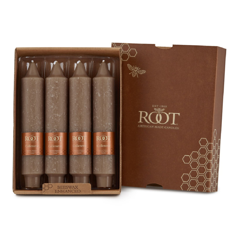 Spring Beeswax Hand-Finished Taper Candle Set, 12 Pieces