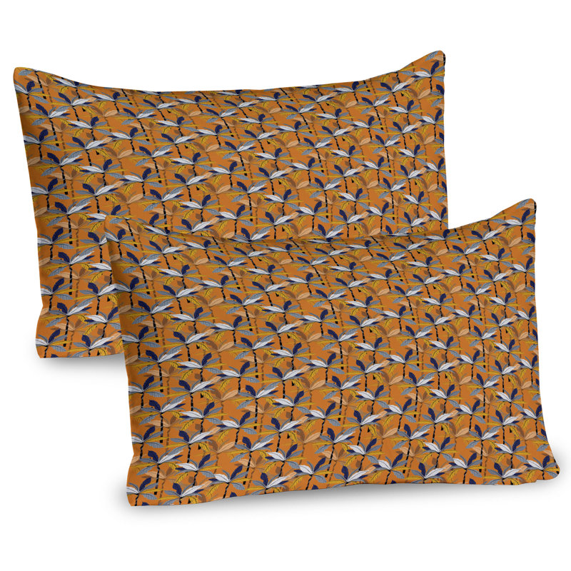 Ensemble de 2 taies décoratives tropicales Ambesonne 26 "x 20" Ambre multicolore