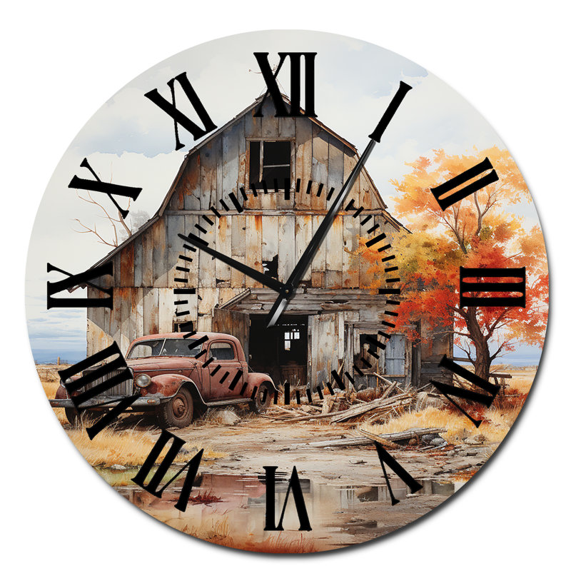 Horloge murale Barns Rustic Charm, Surdimensionné