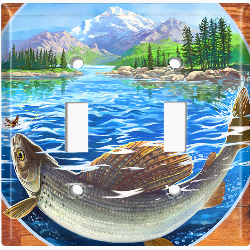 Plaque murale 2 bandes trophy pêche