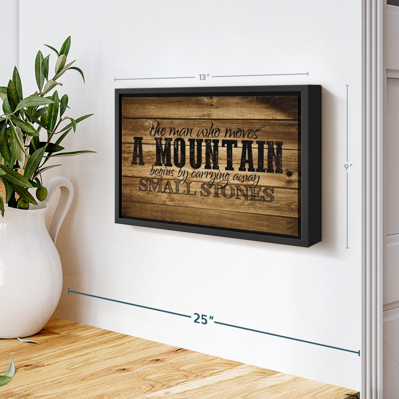 «Who Moves A Mountain Quote I», art mural, H 13 po x l 9 po