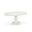 Ensemble de salle à manger 7 pièces en bois massif rond avec table de salle à manger avec rallonge et 6 chaises de cuisine avec siège en bois, double dossier en X, finition noire-1621543469