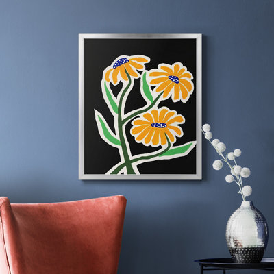 «Pop Flowers I», toile encadrée de qualité supérieure - prête à être accrochée