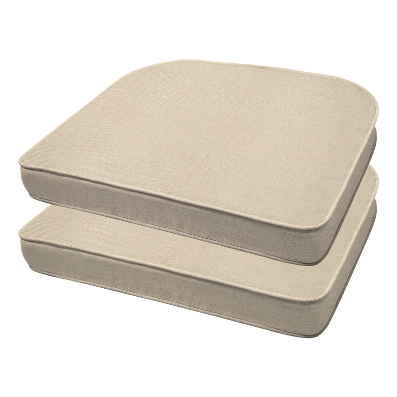 Outdoor Rounded Dining Seat Cushion, Sand