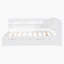 Lit de jour en bois double avec lit gigogne simple, lit de jour avec tablette de rangement et ports de chargement USB, blanc