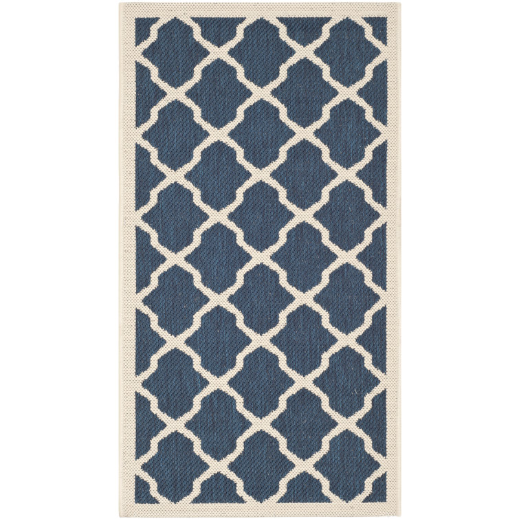 Kerr Hooked Navy/Beige Indoor/Outdoor Rug
