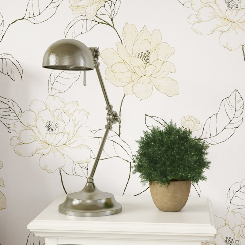 Adjustable Metal Desk Lamp, Antique Brass