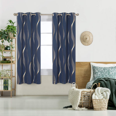 Givonni Gold Wave 42 Width Curtain Panel Pair