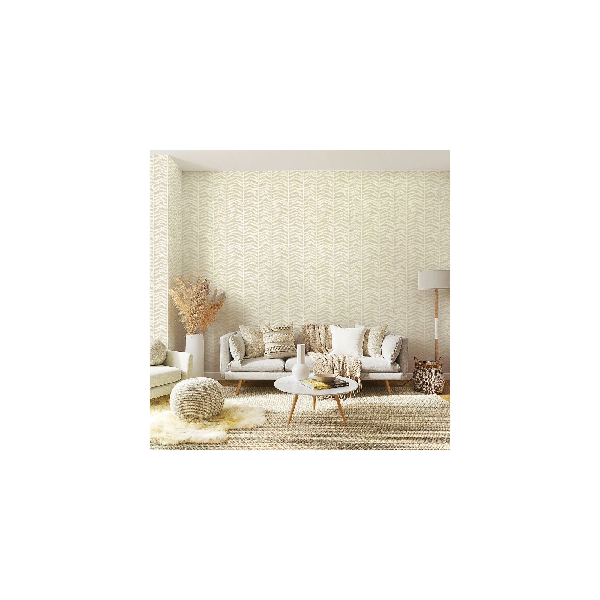 Painted Vine Peel and Stick Wallpaper, Ivory Vines