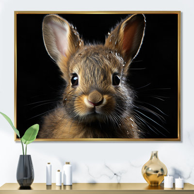 Cute Rabbit Portrait - Animals Canvas Wall Art