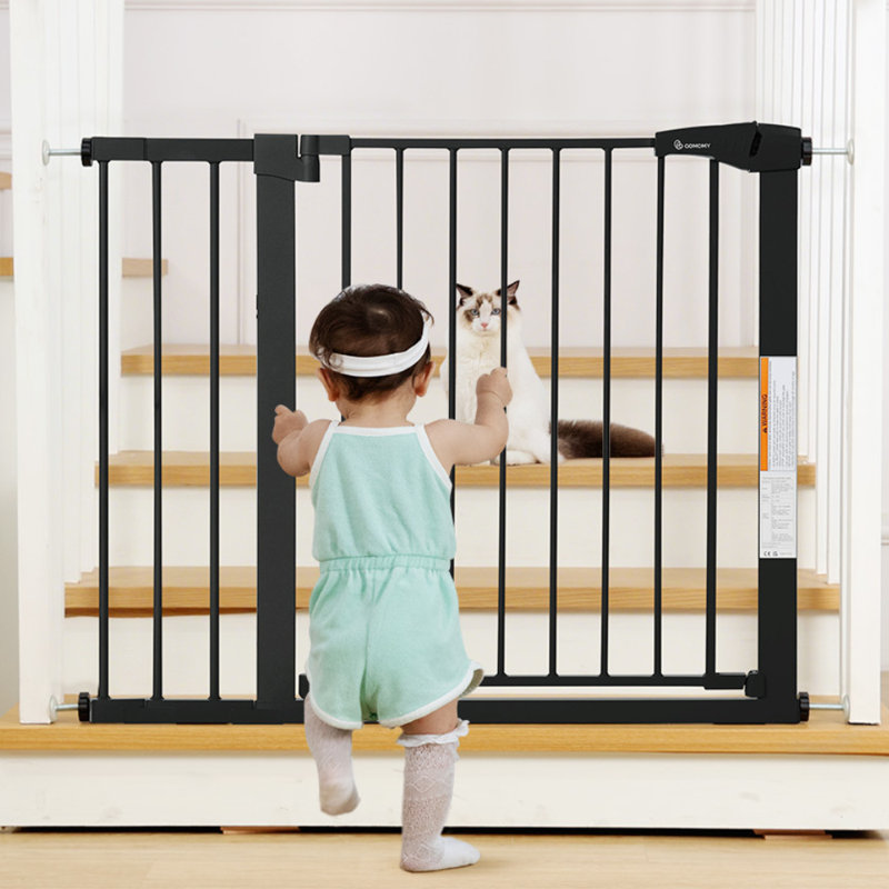 Barrière de sécurité à fermeture automatique H 30 po 29,5 po à 43,3 po très large, Noir