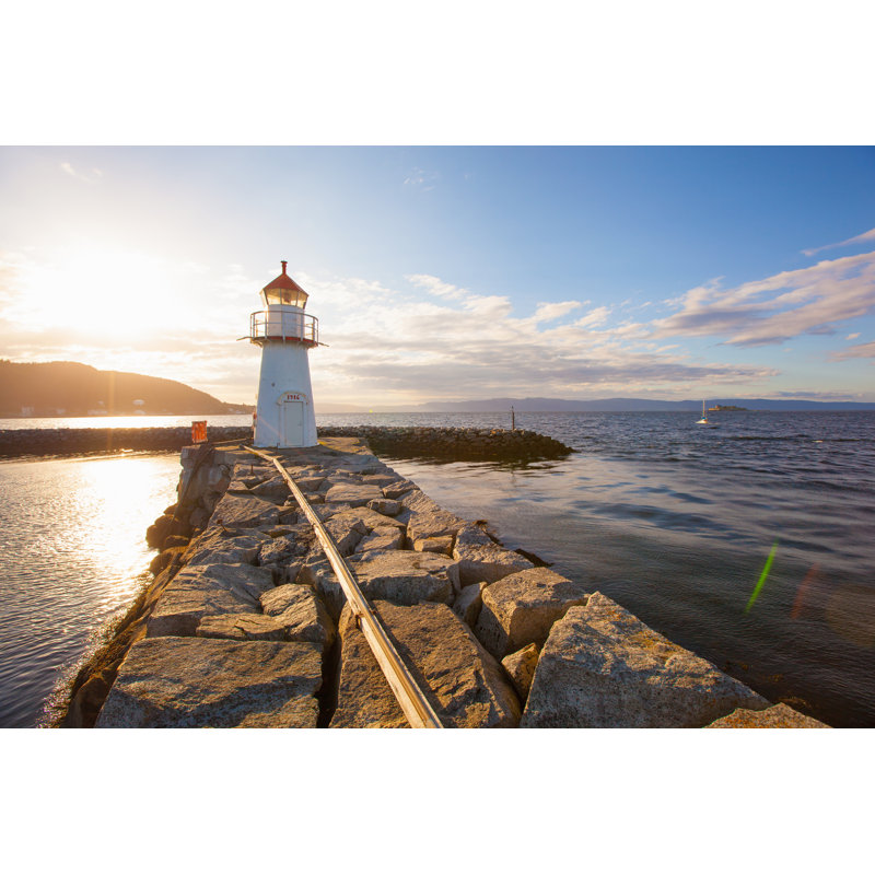 Lighthouse In Trondheim by OlgaMiltsova - Wrapped Canvas Print, 30cm H x 46cm W