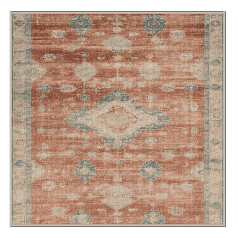 Tapis brun lavable à la machine, Carré 7 pi