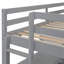 Lit mezzanine en bois pleine grandeur avec tablettes, bureau, tableau d'écriture - Gris maximisant l'espace-135198048-135198050