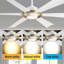 Ventilateur de plafond d'intérieur moderne à 60 pales de 60 po avec lumières DEL et télécommande-408681121-408681122