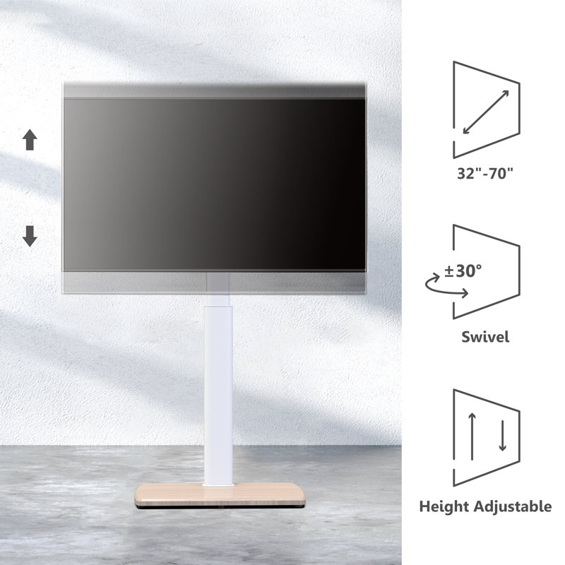 E series Swivel Floor TV Stand Mount for 32" - 70" Screens, Holds up to 88 lbs, White