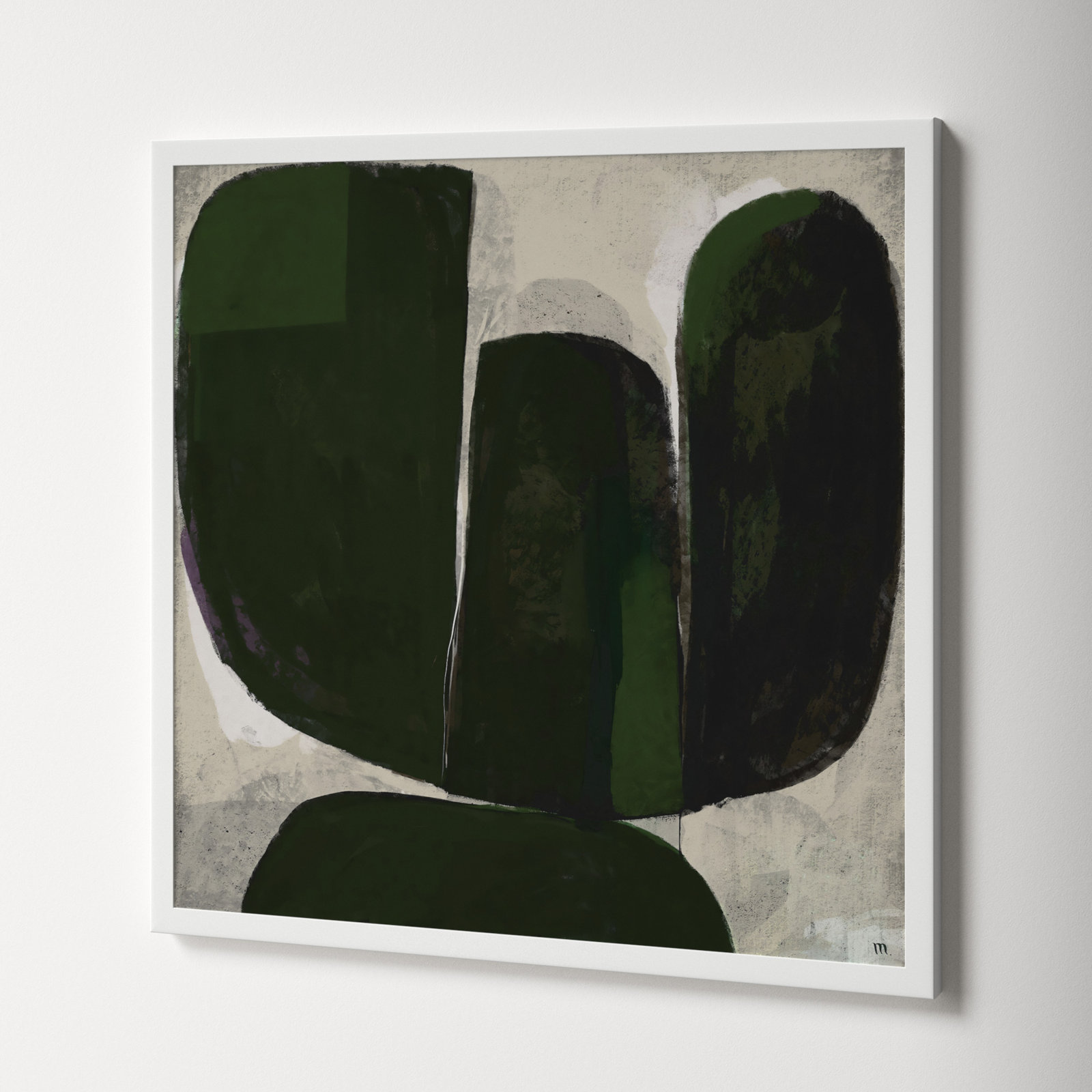 Vanessa "Succulent No. 6" Print, 30" H x 30" W x 1.25" D, White