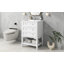 Meuble-lavabo 24 po avec lavabo, armoire de rangement avec tiroir et tablette ouverte, structure en bois massif, blanc