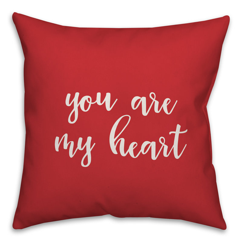  Coussin You You My Heart, Coussin décoratif, Rouge / Blanc