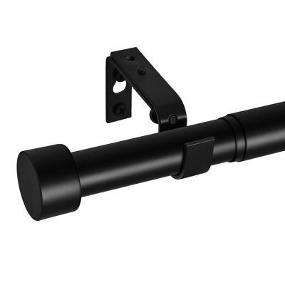 Lachina Arnel 1 Inch Window Curtain Rod with Aluminium Finials, Single Curtain Rods for Windows