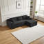 Canapé modulaire en L avec assise profonde, tissu velours côtelé, sans assemblage requis-1638059420