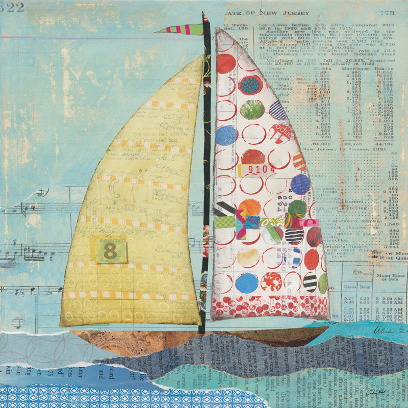 At The Regatta I Sail Sq by Courtney Prahl - Wrapped Canvas Art Prints, 122cm H x 122cm W x 3.8cm D